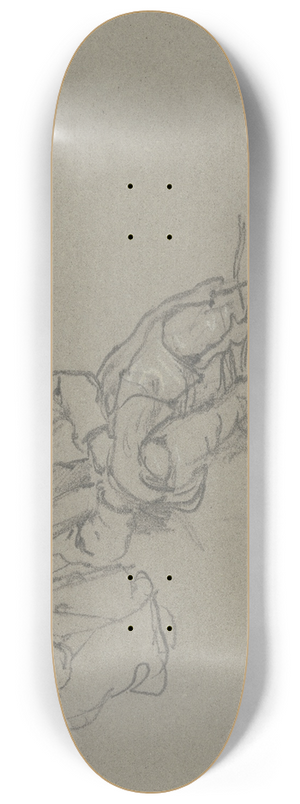 Wilhelm Amandus Beer - Knabe und Mdchen an einer Treppe sitzend 8.25 inch art skate deck