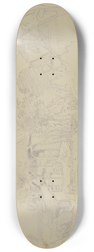 Wilhelm Busch - Bauernkate hinter Schlagbaum 8.25 inch art skate deck