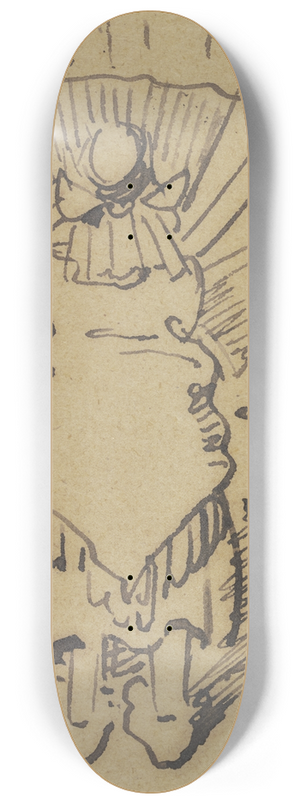 Wilhelm Busch - Frau Knopp verschliet einem Vorhang 8.25 inch art skate deck