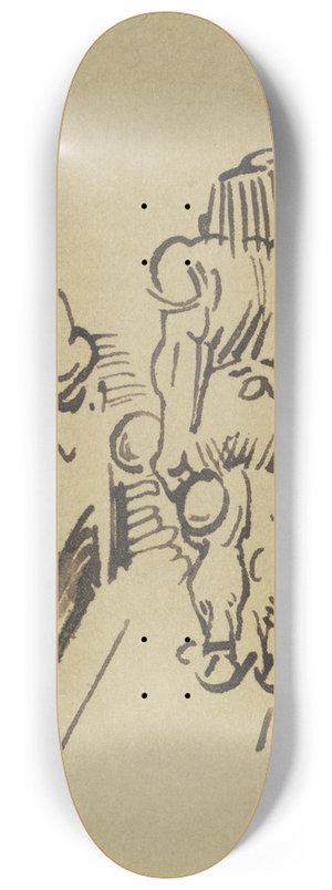 Wilhelm Busch - Schon ist das Hantelpaar bereit ; Zu frisch-fromm-freier Ttigkeit 8.25 inch art skate deck