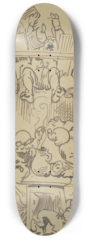 Wilhelm Busch - Und kracks!  zu gro wir das Gewicht; Die Decke trgt es nicht  und  bricht 8.25 inch art skate deck