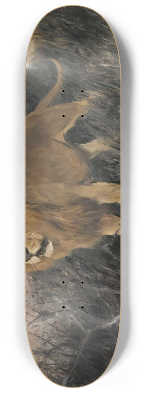 Wilhelm Kuhnert - Lwen In Verbrannter Steppe (Lions In A Burnt Steppe) 8.25 inch art skate deck