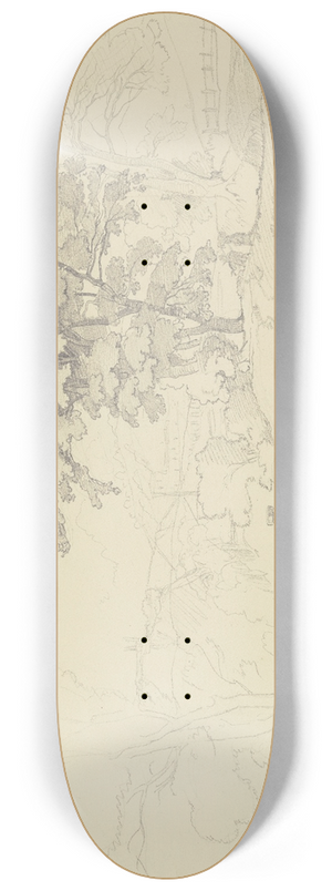 August Lucas - Landscape near Paliano 8.25 inch art skate deck