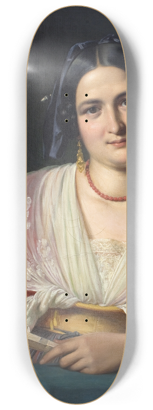 Wilhelm Marstrand - A Roman Woman in Fancy Dress 8.25 inch art skate deck