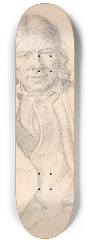Wilhelm Marstrand - Brystbillede af svensk bonde 8.25 inch art skate deck