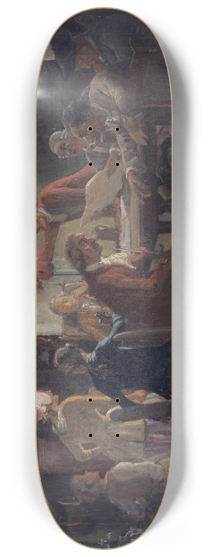 Wilhelm Marstrand - Collegium Politicum. From Ludvig Holbergs The Political Tinker, Act I, Scene 2. 8.25 inch art skate deck Wilhelm Marstrand - Collegium Politicum. From Ludvig Holbergs The Political Tinker, Act I, Scene 2. 8.25 inch art skate deck
