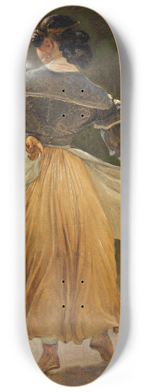 Wilhelm Marstrand - Dancing Roman Woman. Study for Romans Gathered for Merriment at an Osteria 8.25 inch art skate deck Wilhelm Marstrand - Dancing Roman Woman. Study for Romans Gathered for Merriment at an Osteria 8.25 inch art skate deck