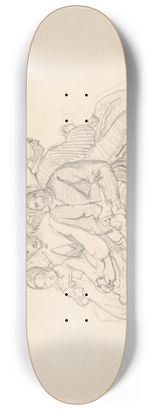 Wilhelm Marstrand - Siddende svenske bondekoner 8.25 inch art skate deck
