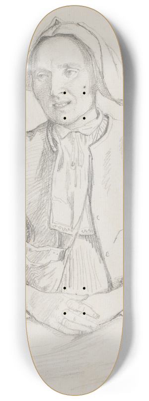 Wilhelm Marstrand - Siddende svensk kone, knstykke 8.25 inch art skate deck