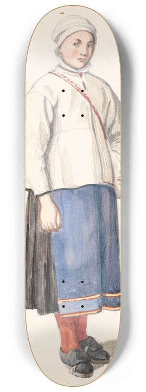 Wilhelm Marstrand - Stende svensk bondepige 8.25 inch art skate deck