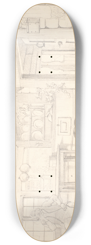Wilhelm Marstrand - Svensk bondestue 8.25 inch art skate deck