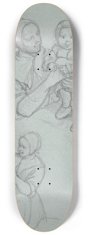 Wilhelm Marstrand - To studier af dalkalla med barn 8.25 inch art skate deck