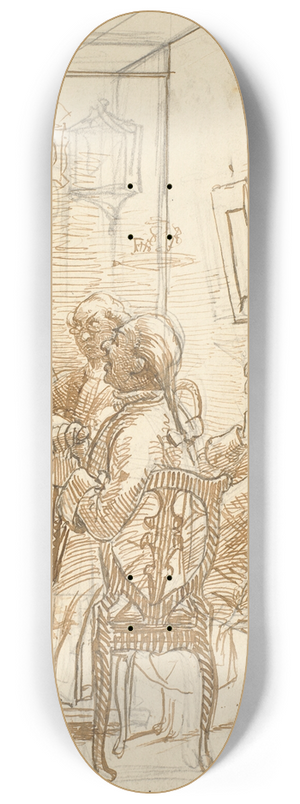 Wilhelm Marstrand - Udsnit af Collegium politicum. (Den politiske kandestber) 8.25 inch art skate deck Wilhelm Marstrand - Udsnit af Collegium politicum. (Den politiske kandestber) 8.25 inch art skate deck