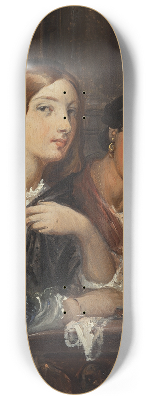 Wilhelm Marstrand - Venetian women in a church (outline for a painting with the same title, 1854) 8.25 inch art skate deck