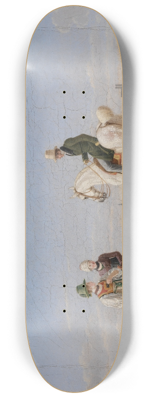 Wilhelm von Kobell - Ein Reiter und zwei Bauernmdchen 8.25 inch art skate deck