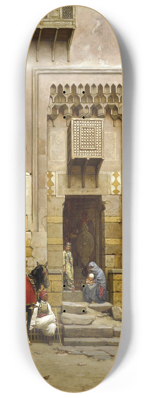 Willem de Famars Testas - The Courtyard of a house in Cairo 8.25 inch art skate deck