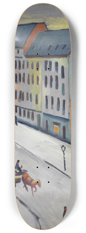 August Macke - Our street in gray 8.25 inch art skate deck