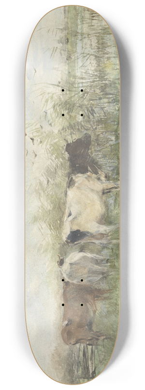 Willem Maris - Koeien bij een plas 8.25 inch art skate deck