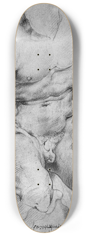 Willem Panneels - Torso. Belvedere. Front view of the antique sculpture. 8.25 inch art skate deck