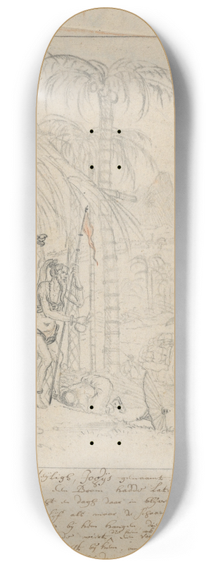 Willem Schellinks - An Indian Yogi Tied to a Palm Tree 8.25 inch art skate deck Willem Schellinks - An Indian Yogi Tied to a Palm Tree 8.25 inch art skate deck
