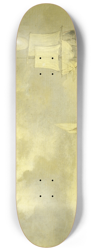 Willem van de Velde the Younger - Ships near the Coast during a Calm 8.25 inch art skate deck