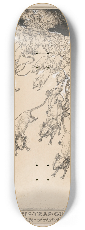 Willem Wenckebach - Zevenkoppige Muizenkoning tussen de rennende muizen 8.25 inch art skate deck Willem Wenckebach - Zevenkoppige Muizenkoning tussen de rennende muizen 8.25 inch art skate deck