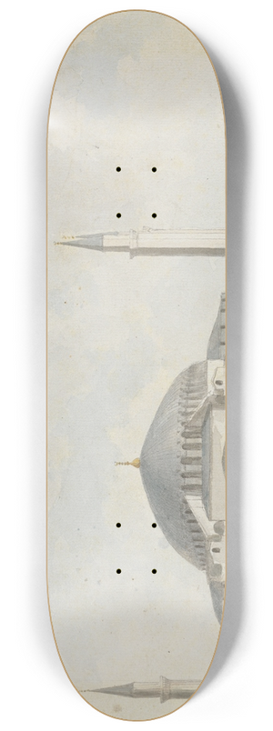 Willey Reveley - View of the domes and spires of Hagia Sophia, Istanbul 8.25 inch art skate deck