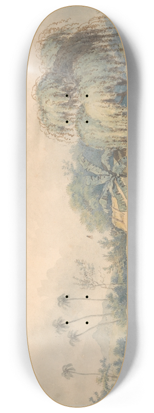 William Alexander - Natives of Cochin Playing Shuttlecock in China 8.25 inch art skate deck