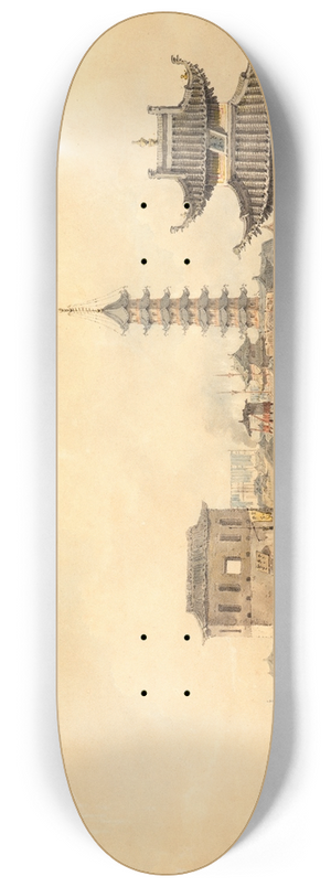 William Alexander - The Suburbs of a Chinese City 8.25 inch art skate deck