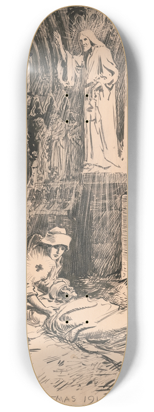 William Allen Rogers - Christmas 1914 8.25 inch art skate deck