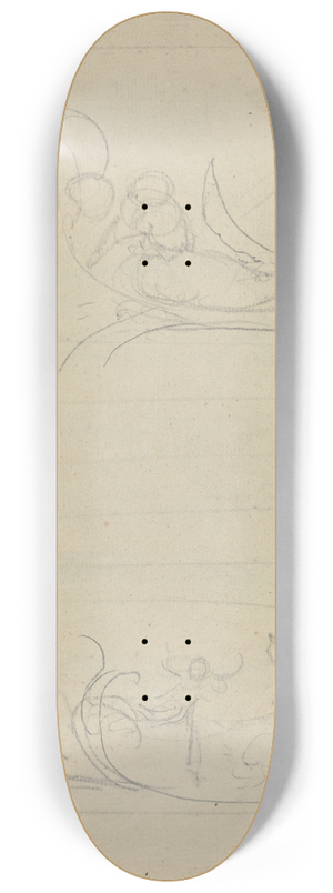 William Blake - An Armed Man Spurning a Woman (recto) 8.25 inch art skate deck