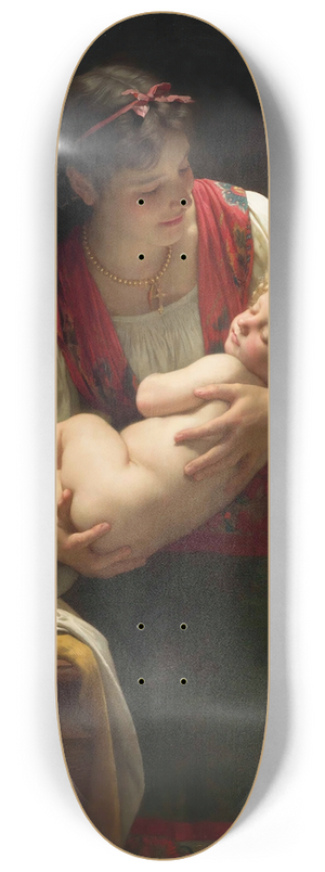 William Bouguereau - Berceuse (Le coucher) 8.25 inch art skate deck