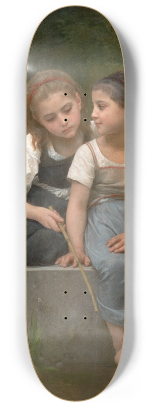 William Bouguereau - Fishing For Frogs 8.25 inch art skate deck William Bouguereau - Fishing For Frogs 8.25 inch art skate deck