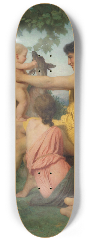 William Bouguereau - Idylle; famille antique 8.25 inch art skate deck