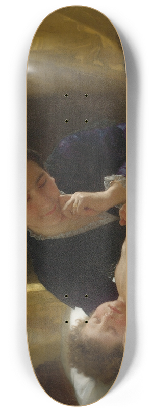 William Bouguereau - Jeune Mre Contemplant Son Enfant 8.25 inch art skate deck