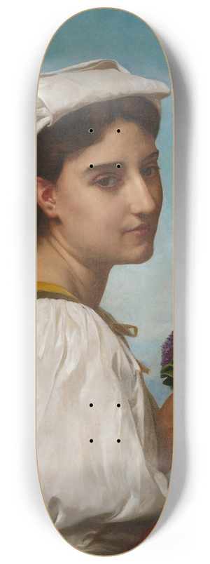 William Bouguereau - Le Bouquet de violettes 8.25 inch art skate deck