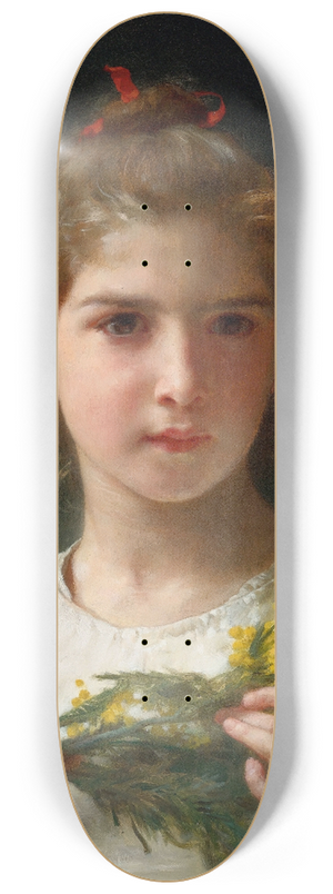 William Bouguereau - Mimosa 8.25 inch art skate deck