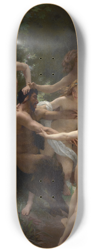 William Bouguereau - Nymphs and Satyr 8.25 inch art skate deck