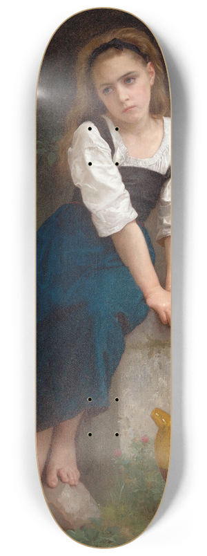 William Bouguereau - Orpheline  La Fontaine 8.25 inch art skate deck