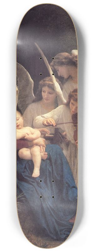 William Bouguereau - The song of the angels 8.25 inch art skate deck