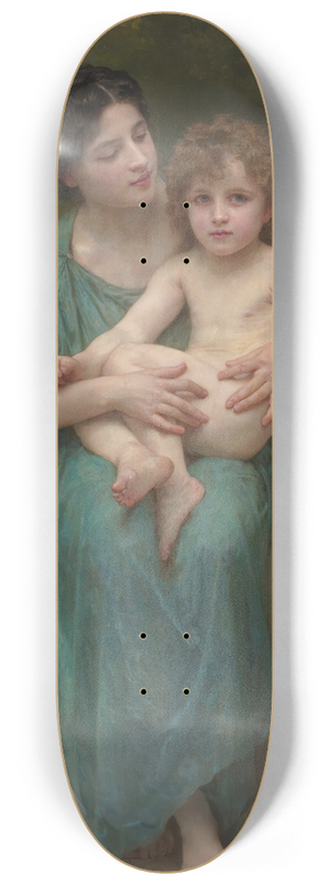 William Bouguereau - The Younger Brother 8.25 inch art skate deck