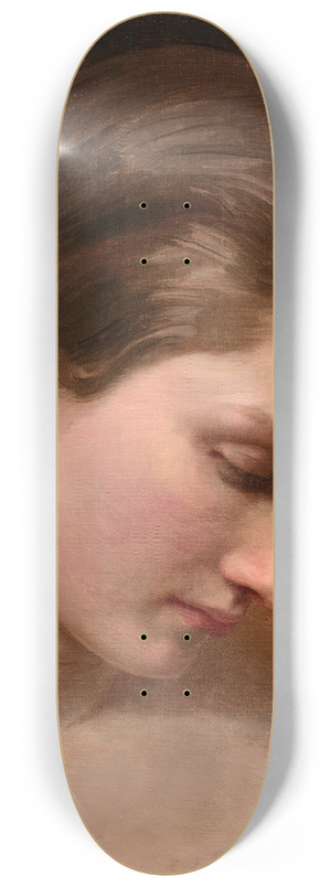 William Bouguereau - Visage de femme de profil 8.25 inch art skate deck