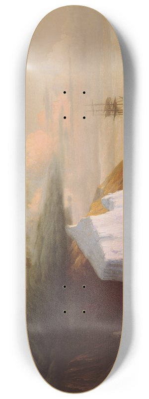 William Bradford - An Arctic Summer- Boring Through the Pack in Melville Bay 8.25 inch art skate deck