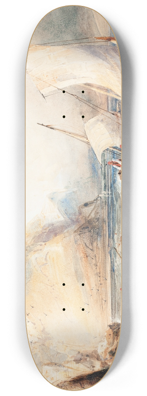 William Callow - Fishing Boats off a Rocky Coast 8.25 inch art skate deck William Callow - Fishing Boats off a Rocky Coast 8.25 inch art skate deck
