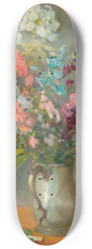 William Chadwick - Pewter Mug with Delphiniums 8.25 inch art skate deck William Chadwick - Pewter Mug with Delphiniums 8.25 inch art skate deck