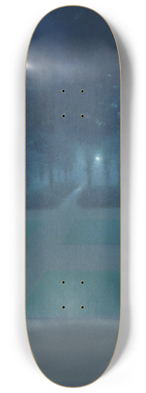 William Degouve de Nuncques - Nocturn in the Parc Royal, Brussels 8.25 inch art skate deck