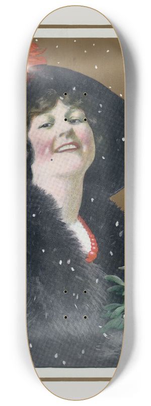 William Ely Hill - Christmas Puck 8.25 inch art skate deck