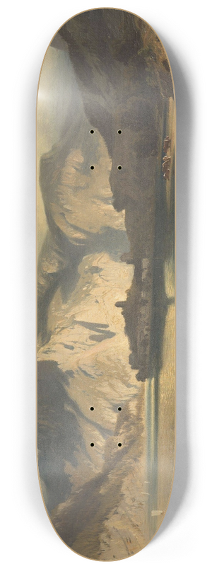 August Schaeffer von Wienwald - Landscape with a Lake 8.25 inch art skate deck