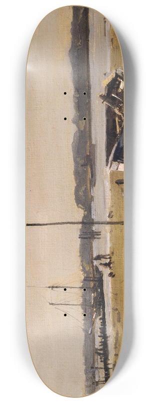 William Gilbert Gaul - Boats at the Shore 8.25 inch art skate deck