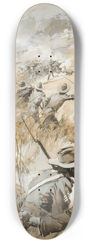 William Gilbert Gaul - Spanish-American War Scene 8.25 inch art skate deck